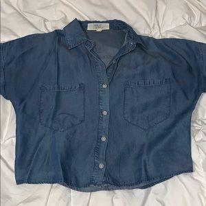 Crop Denim Style Button Up